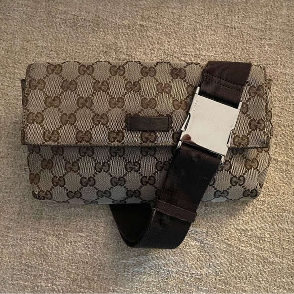 🔥 Gucci Beige Monogram Waist Belt Bum Bag. - Picture 1 of 15
